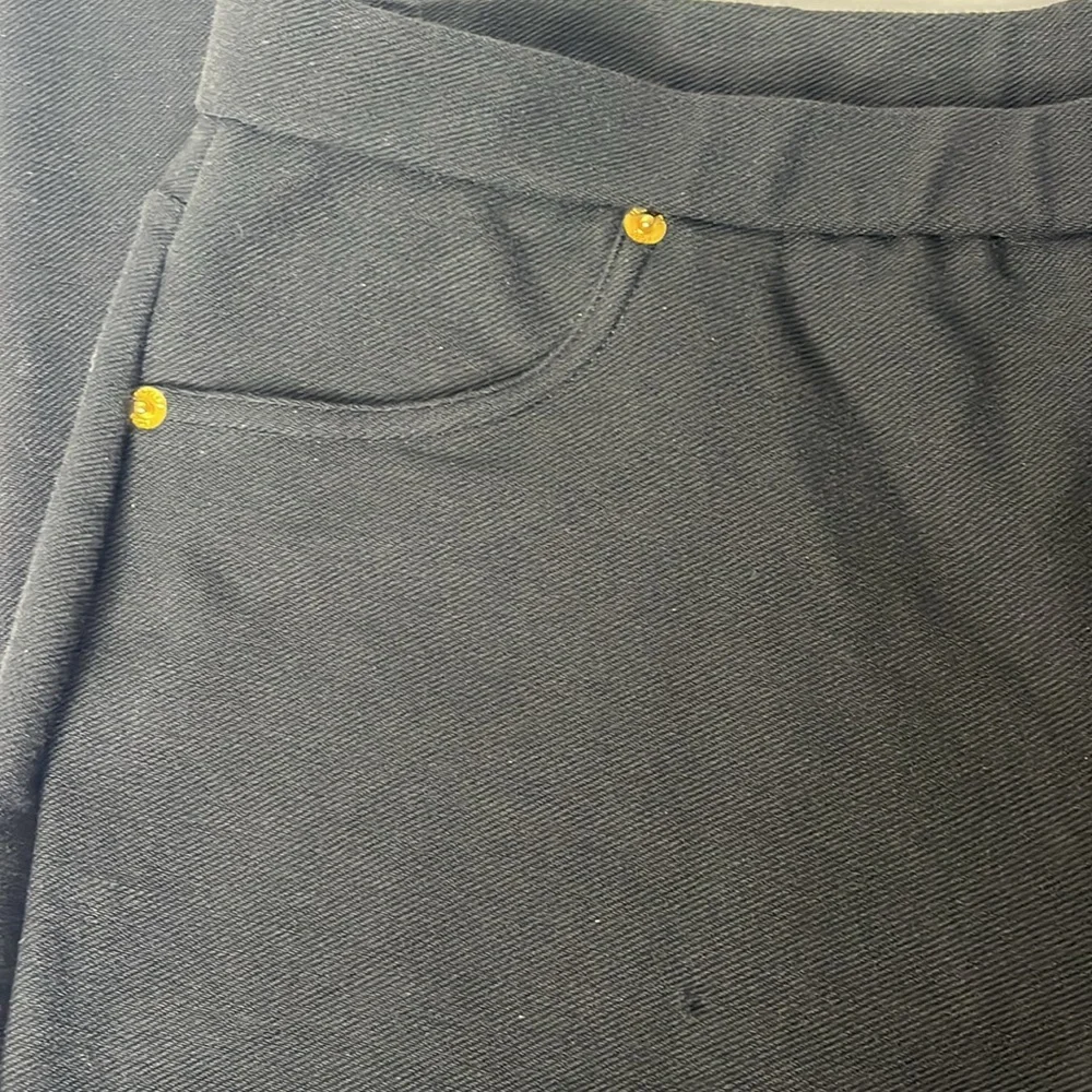 Michael Kors Black Sz L stretch Pant Business gold accent logo on back side